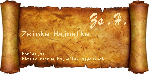 Zsinka Hajnalka névjegykártya