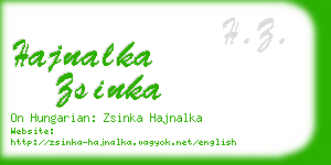 hajnalka zsinka business card